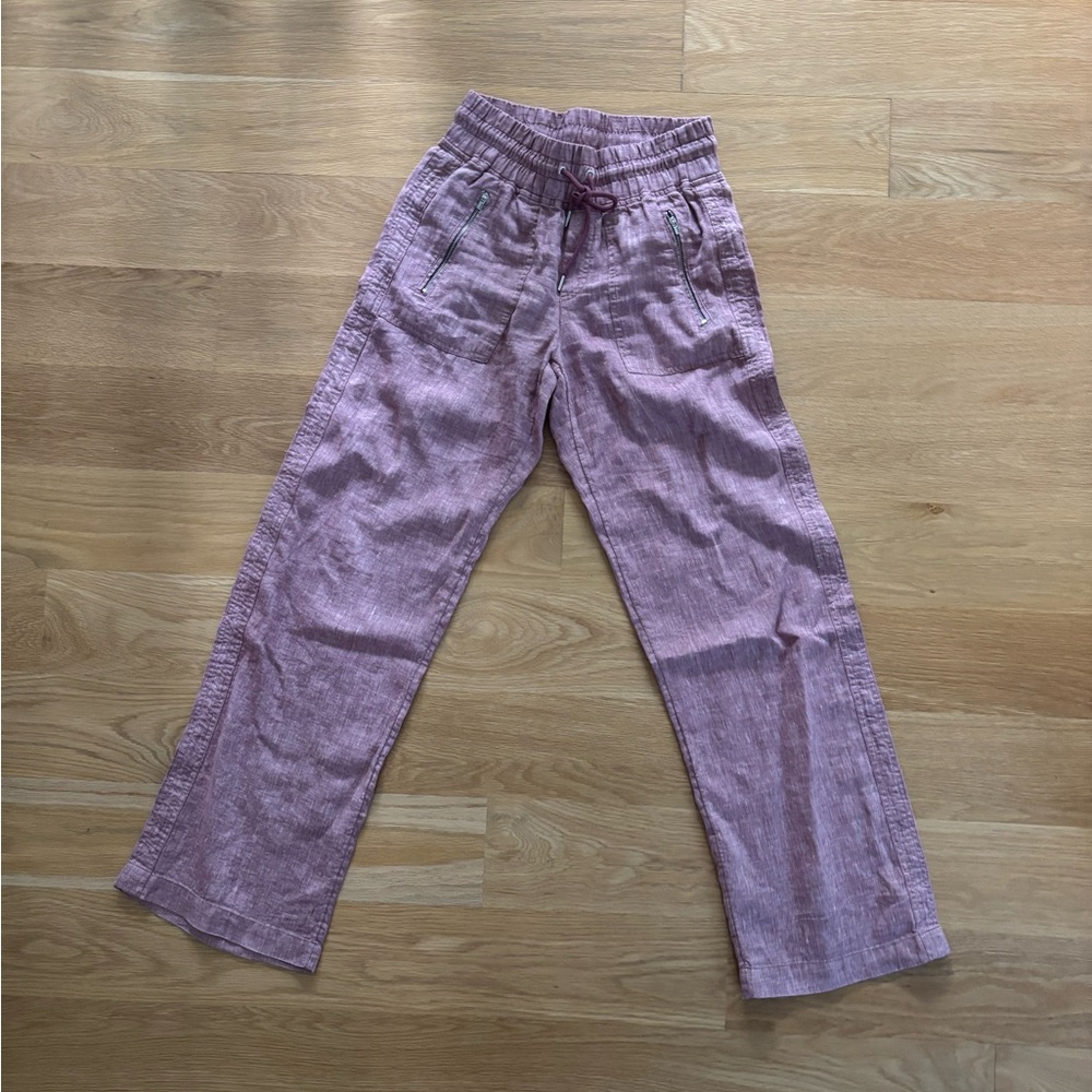 Athleta Pink Linen Trousers
